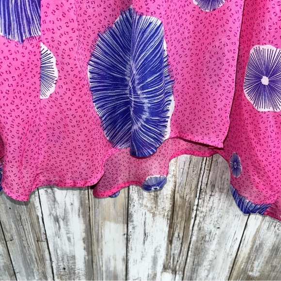 Lane Bryant Relaxed V Neck Babydoll Sheer Blouse in Batik - Picture 5 of 9